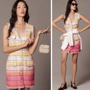 NWT Anthropologie Maeve Sleeveless Tweed Mini Dress